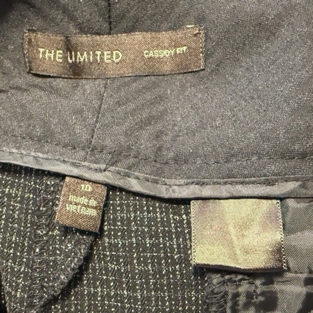The Limited Cassidy Gray Black Textured Dress Pants Straight Leg 10 Preppy 76-21 - Picture 3 of 14